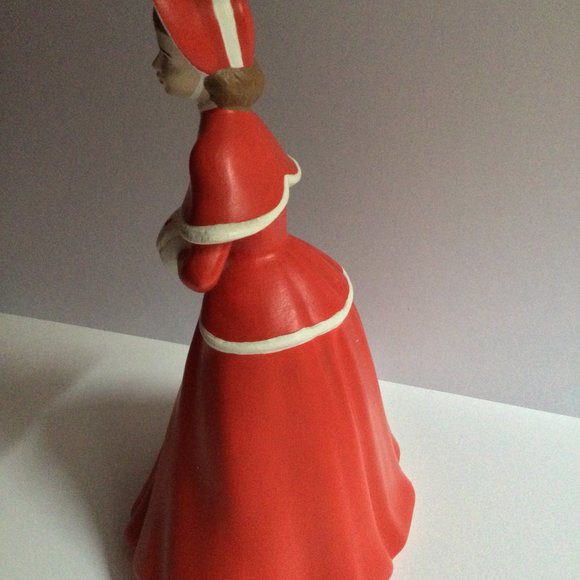 Laurette B Ceramique de Gravelbourg Holland Mold ceramic figurine girl red dress - Picture 5 of 15